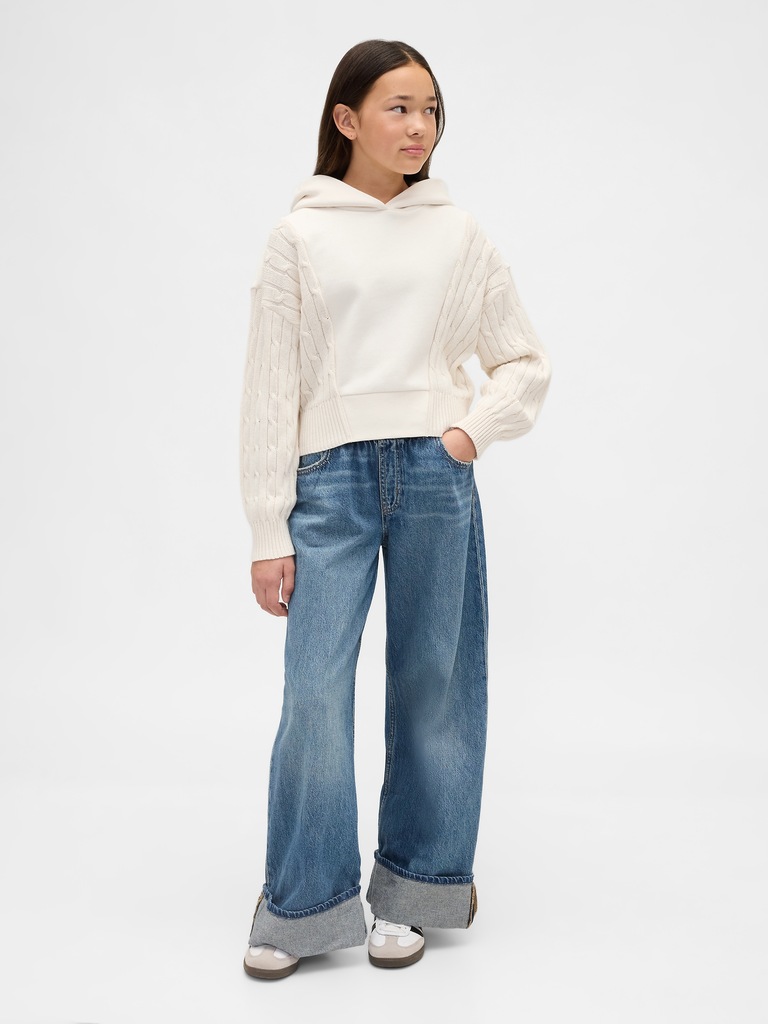 Kids VintageSoft Mixed Media Hoodie