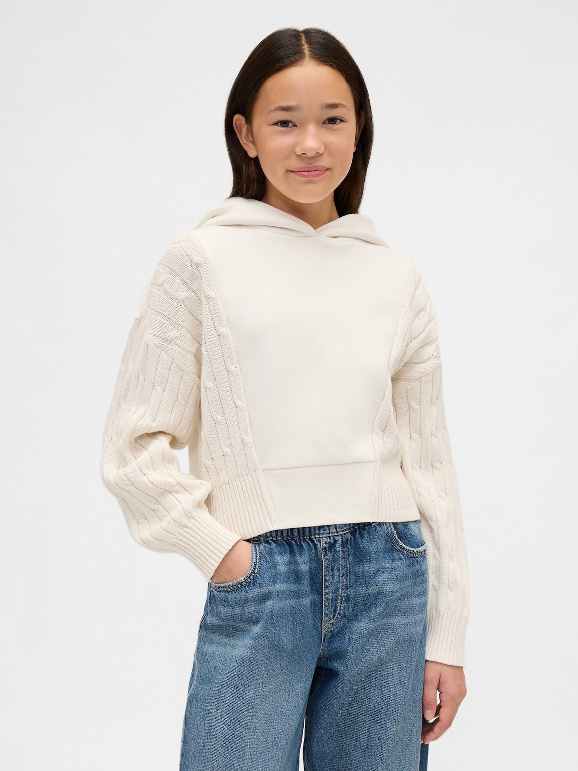 Kids VintageSoft Mixed Media Hoodie