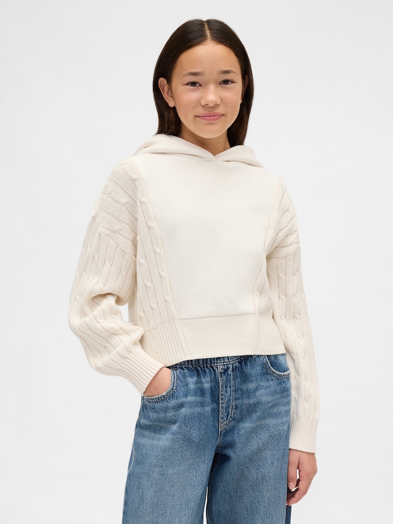 Kids VintageSoft Mixed Media Hoodie