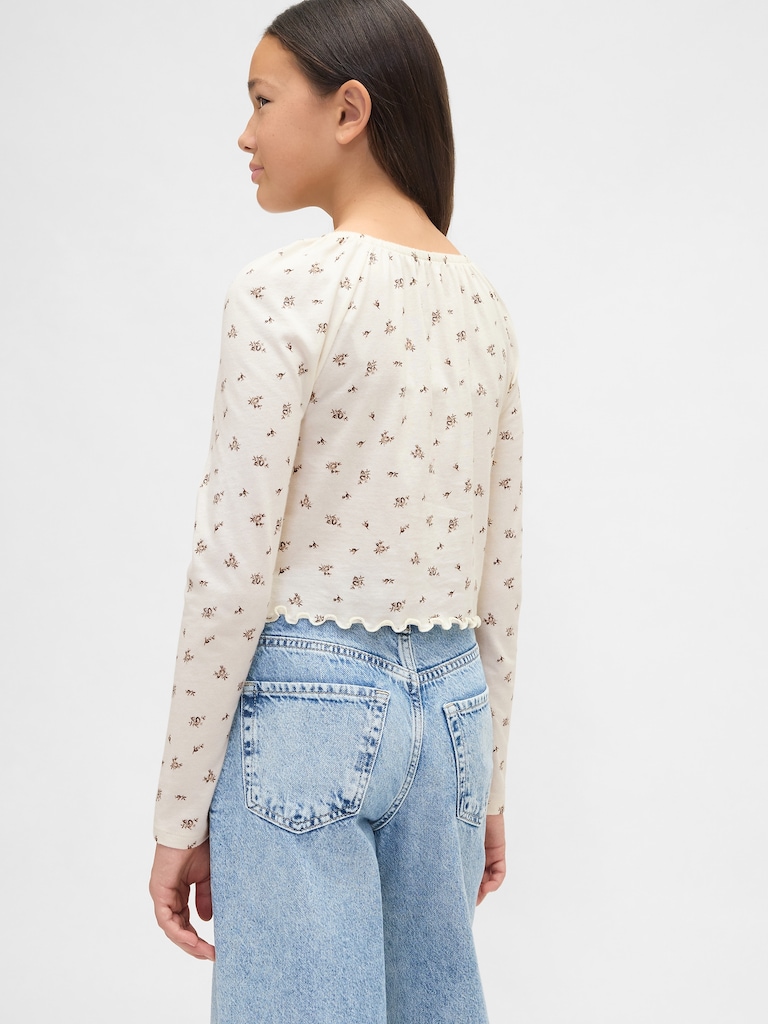 Kids Smocked Square-Neck Top