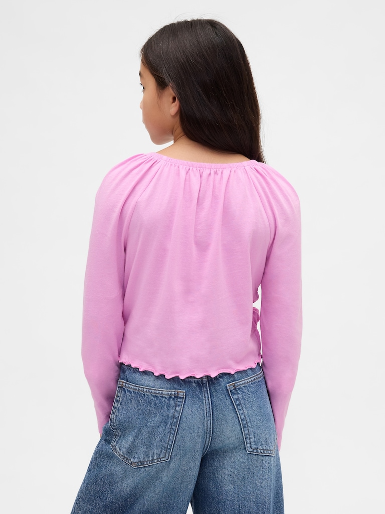 Kids Smocked Square-Neck Top