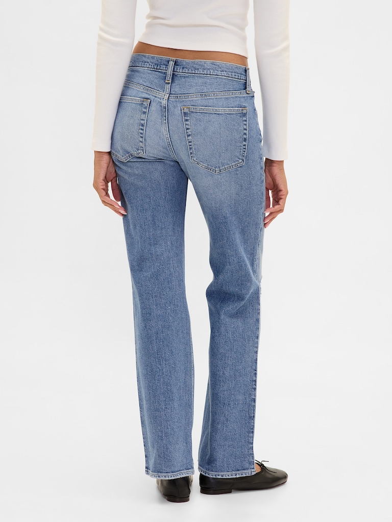 Mid Rise Relaxed Straight Jeans
