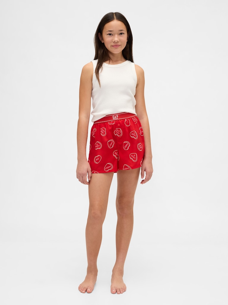 Kids Recycled Flannel PJ Boxer Shorts