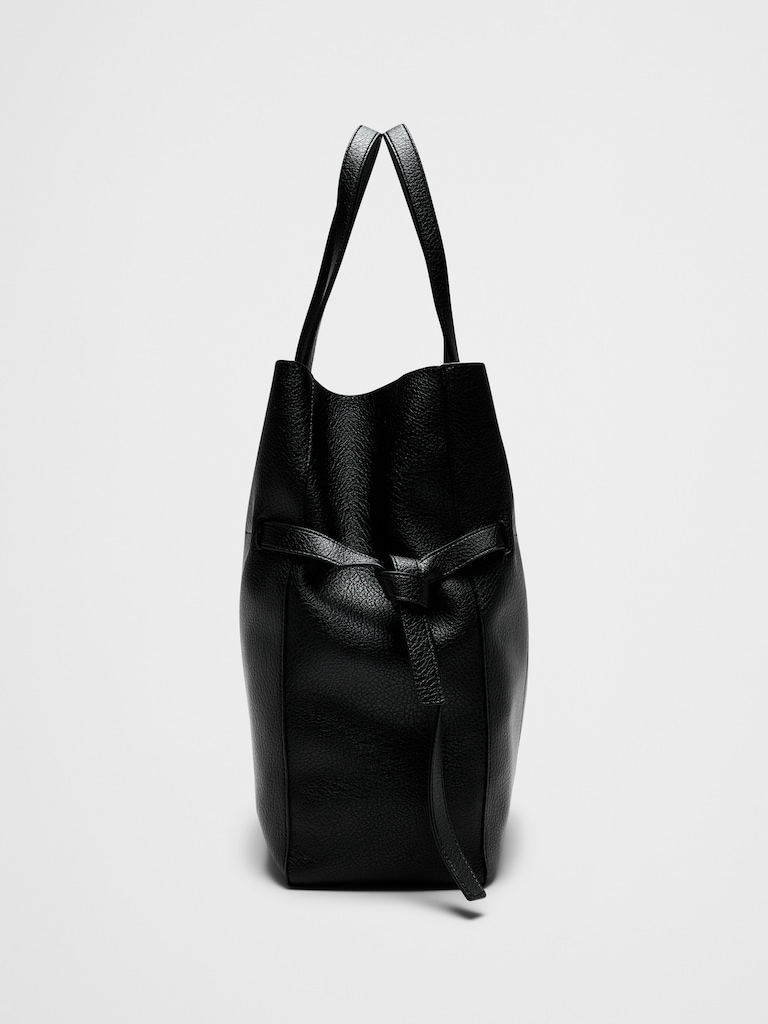 Vegan Leather Tie-Side Tote