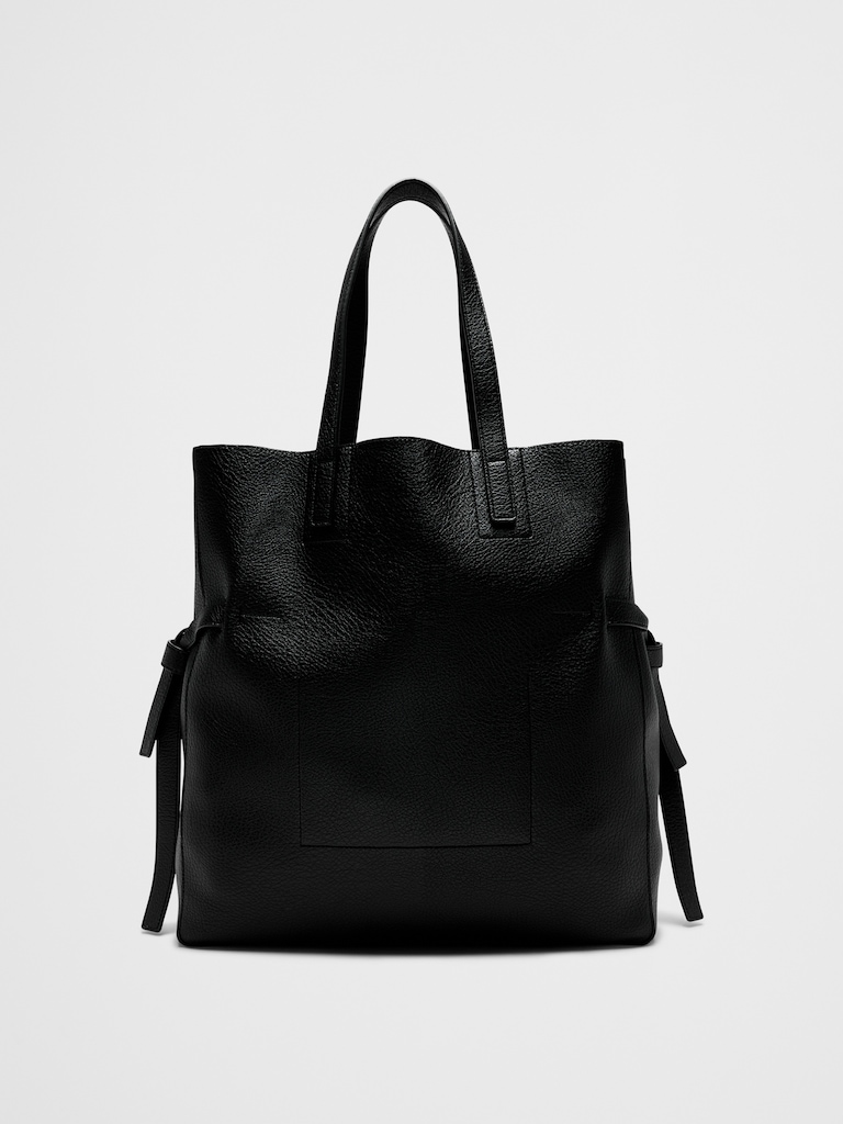 Vegan Leather Tie-Side Tote