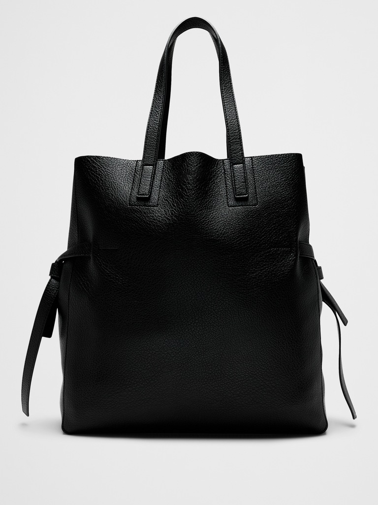 Vegan Leather Tie-Side Tote