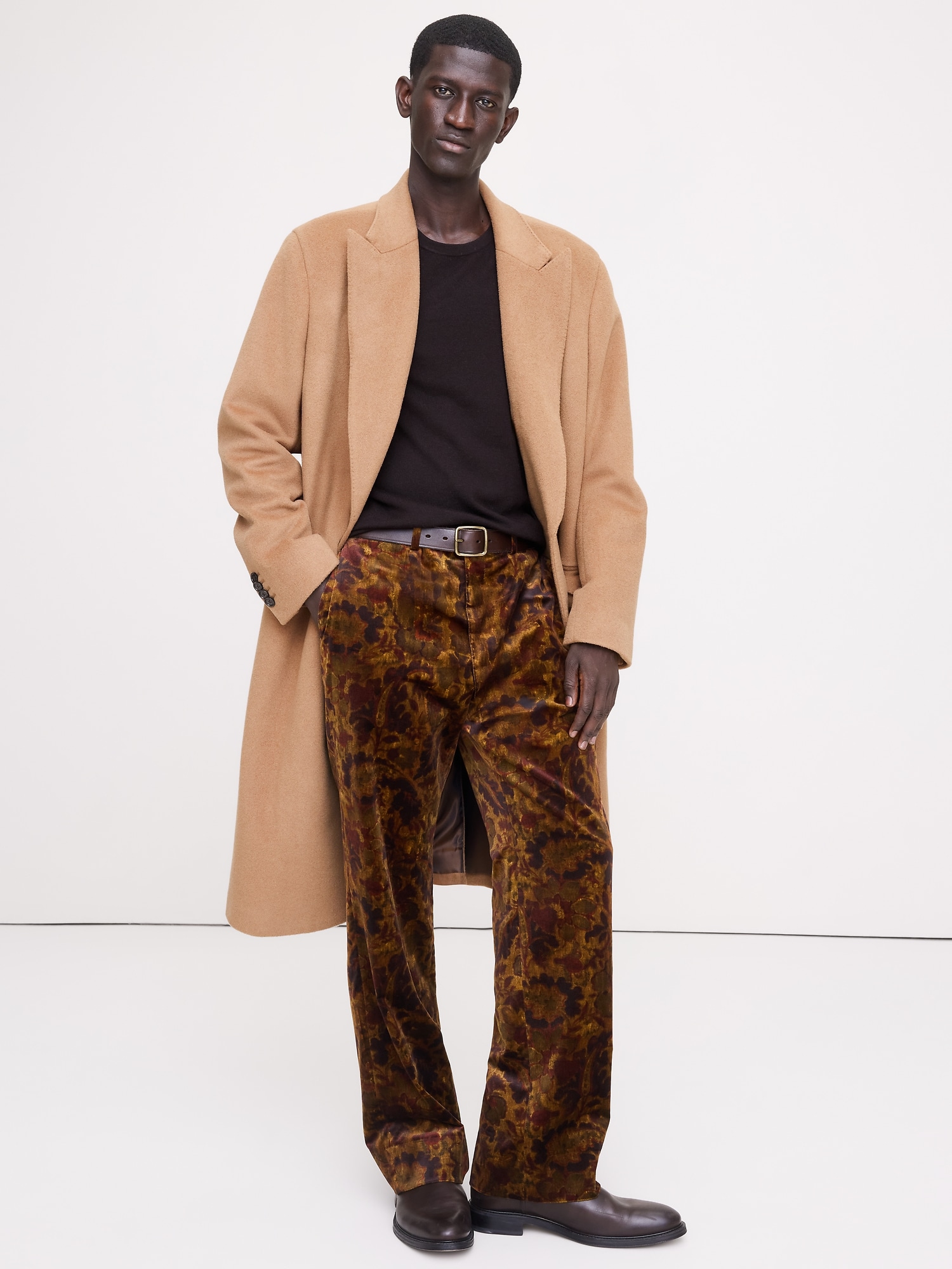 Italian Herringbone Balmacaan Coat