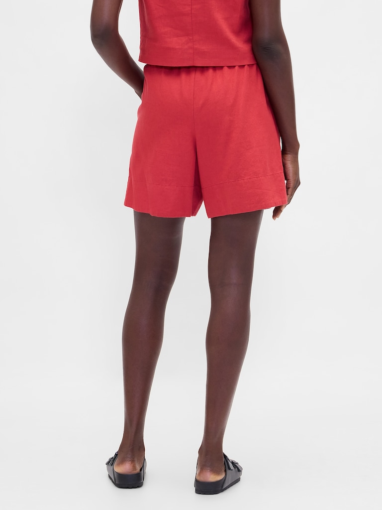 Linen-Blend Easy Shorts