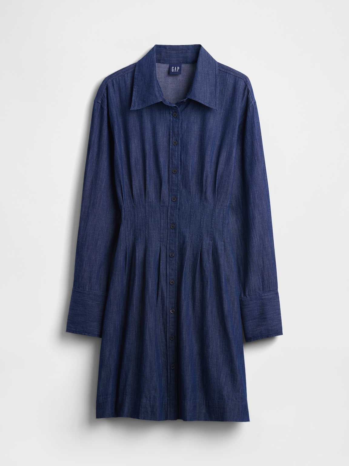 Pleated Mini Shirtdress