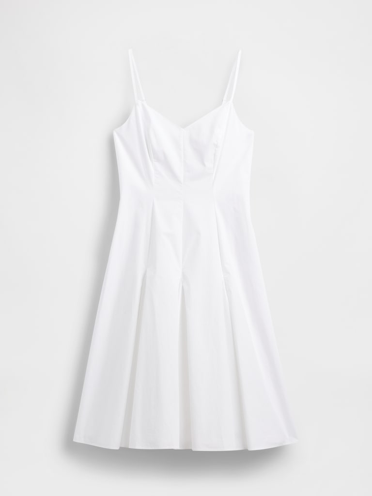 Seamed V-Neck Midi Dress