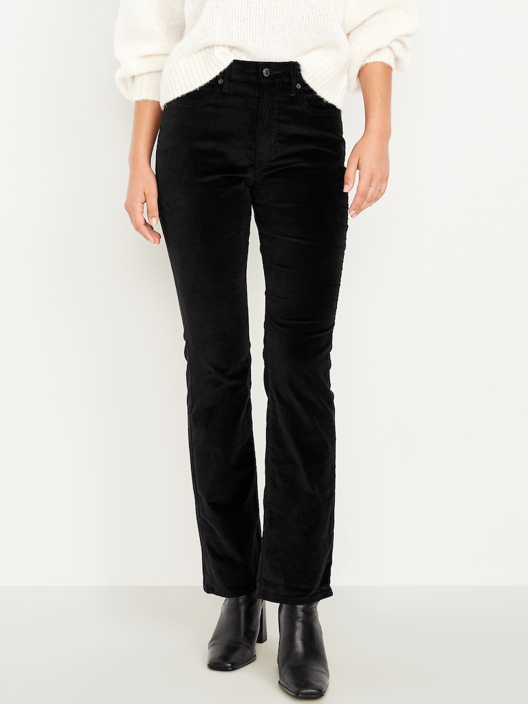 Extra High-Waisted Velvet Baby Boot-Cut Jeans