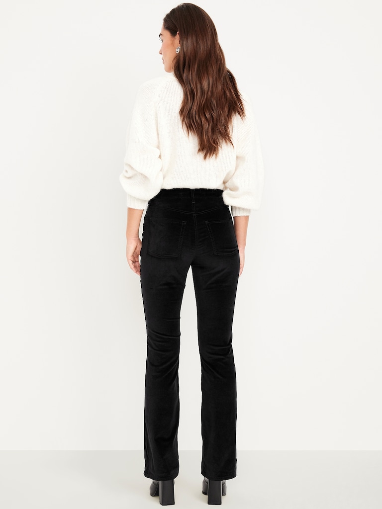 Extra High-Waisted Velvet Baby Boot-Cut Jeans
