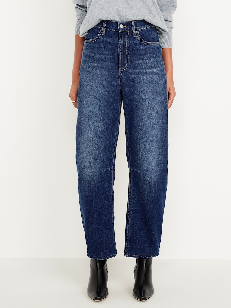 High-Waisted Wow Barrel Ankle Jeans