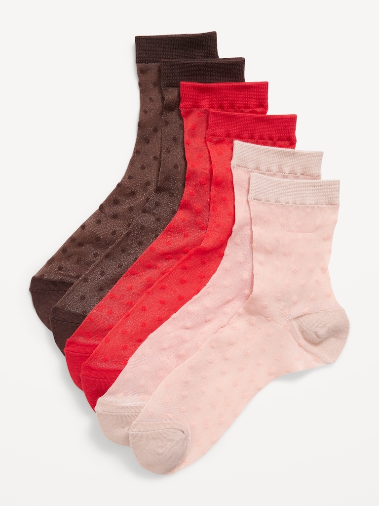Sheer Crew Sock 3-Pack for Women