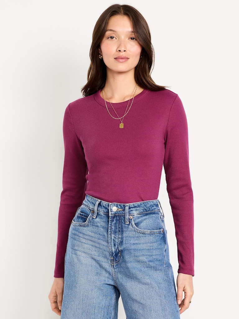 Snug Long-Sleeve Crew-Neck T-Shirt