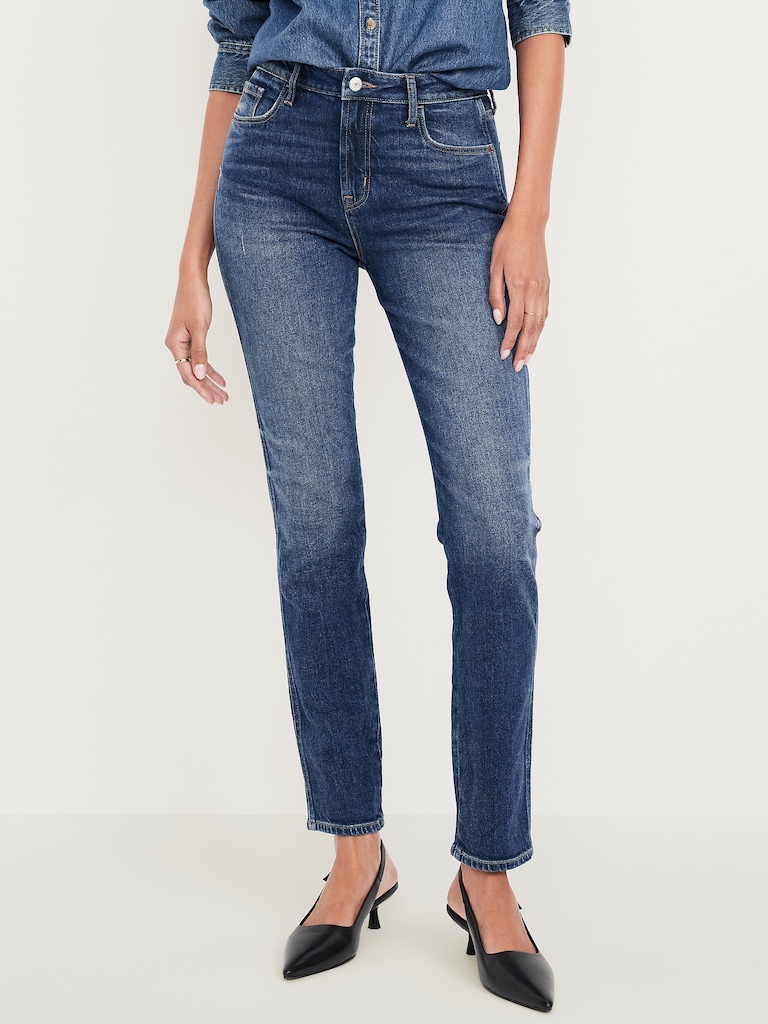 High-Waisted Vintage Slim Jeans