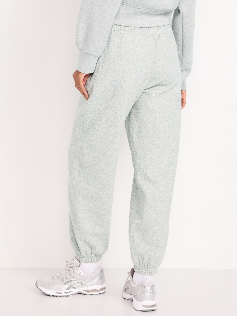 High-Waisted Dynamic Fleece Textured Sweatpants
