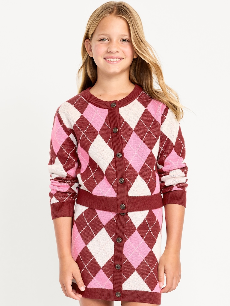 Printed Cardigan Sweater for Girls