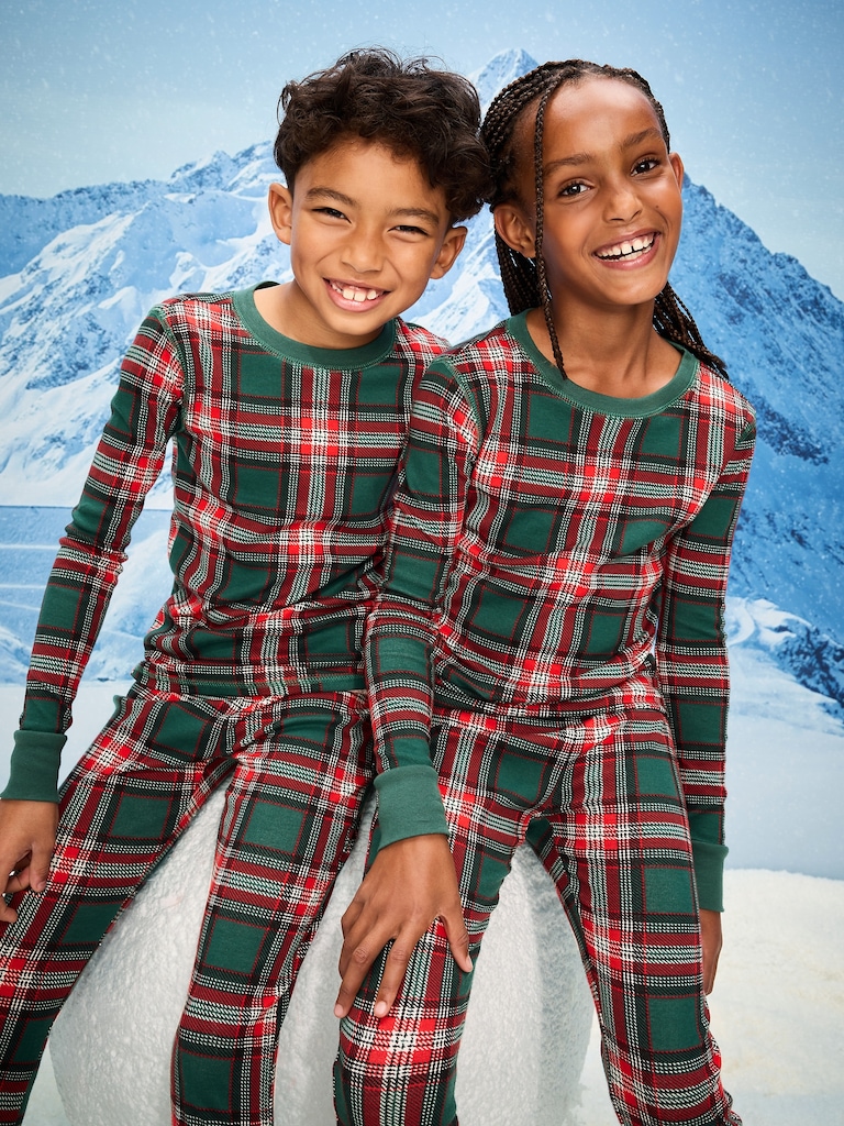 Gender-Neutral Snug-Fit Graphic Pajama Set for Kids
