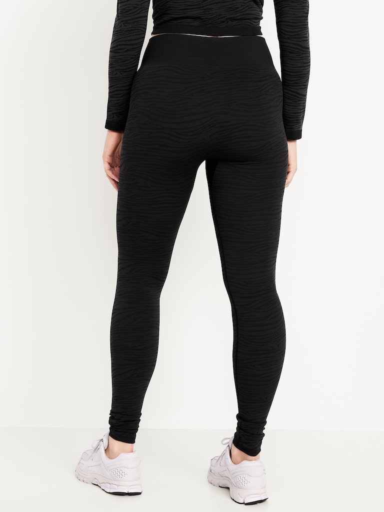 High-Waisted Seamless Jacquard Leggings