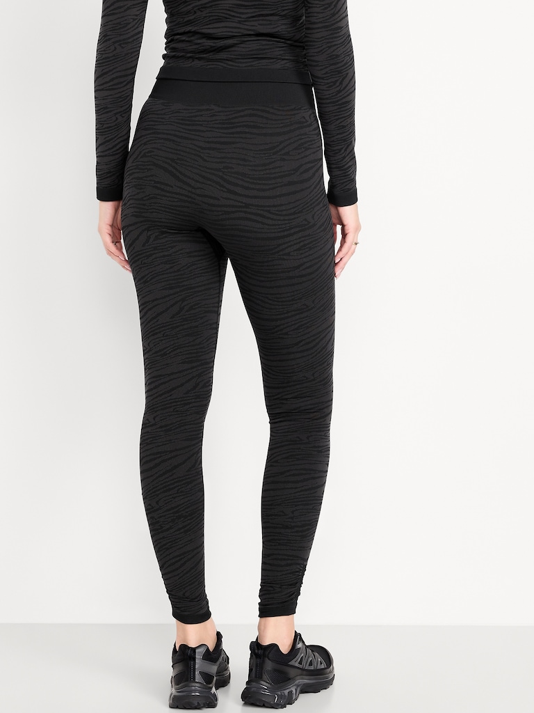 High-Waisted Seamless Jacquard Leggings