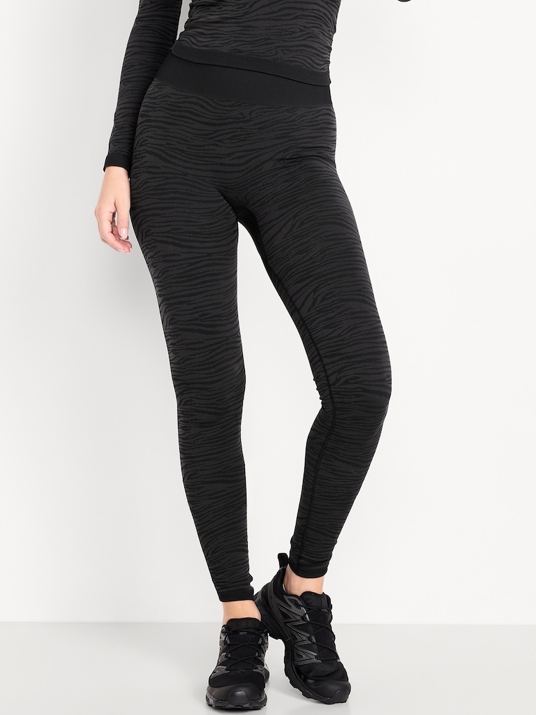 High-Waisted Seamless Jacquard Leggings