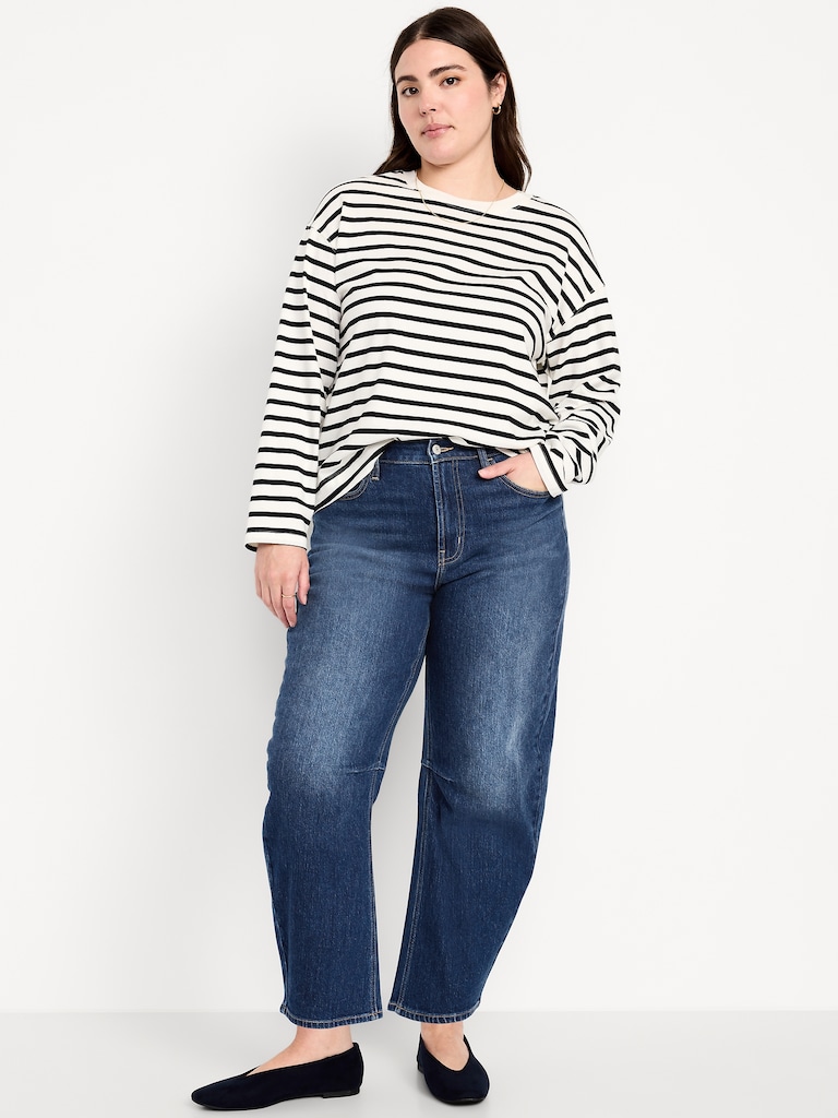 High-Waisted Wow Barrel Ankle Jeans