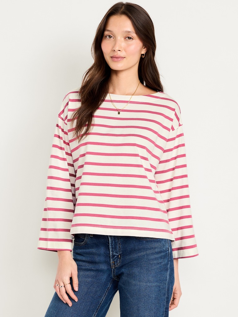 Long-Sleeve Mariner Loose T-Shirt