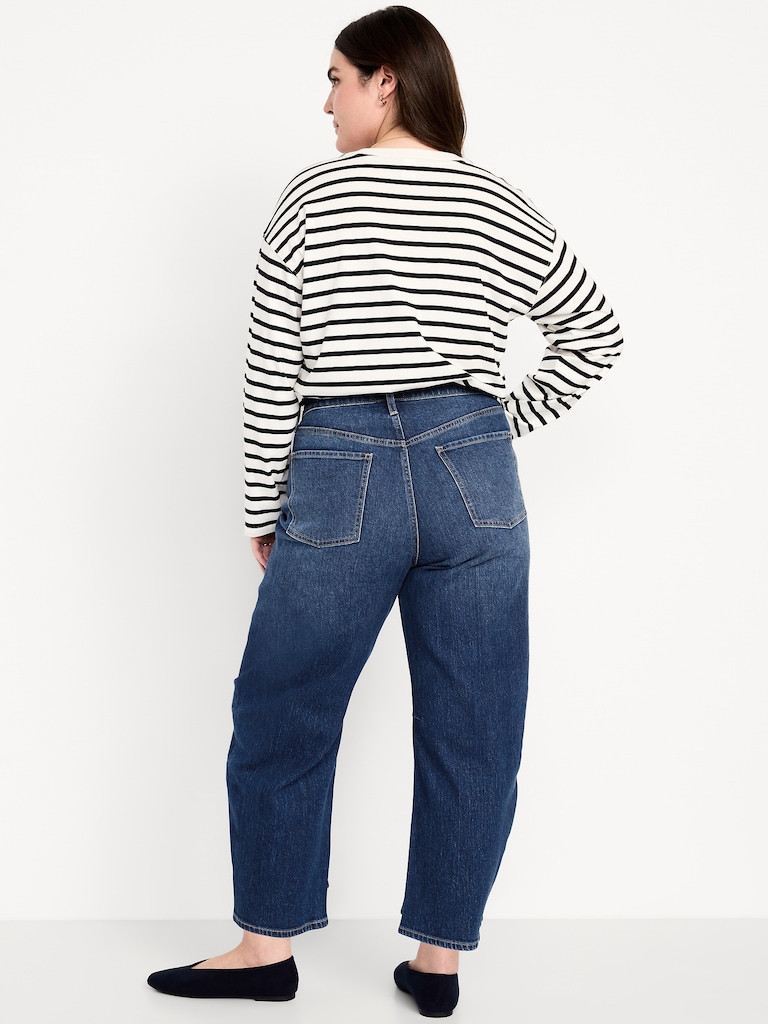 High-Waisted Wow Barrel Ankle Jeans