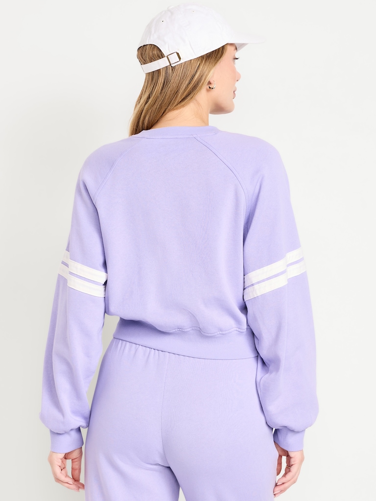 SoComfy Oversized Button-Front Graphic Sweatshirt