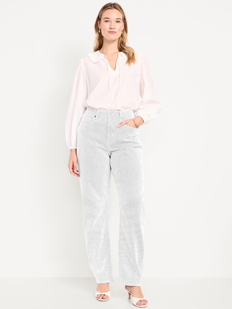 High-Waisted Baggy Barrel Jeans