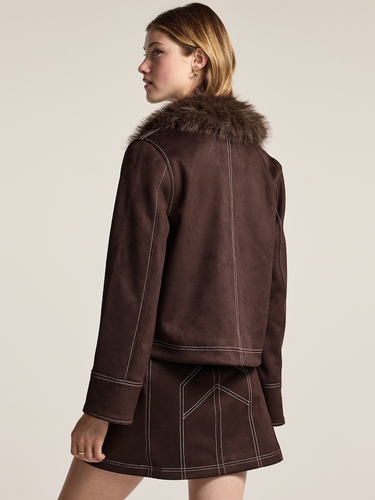 Old Navy x Anna Sui Vegan Suede Boxy Jacket