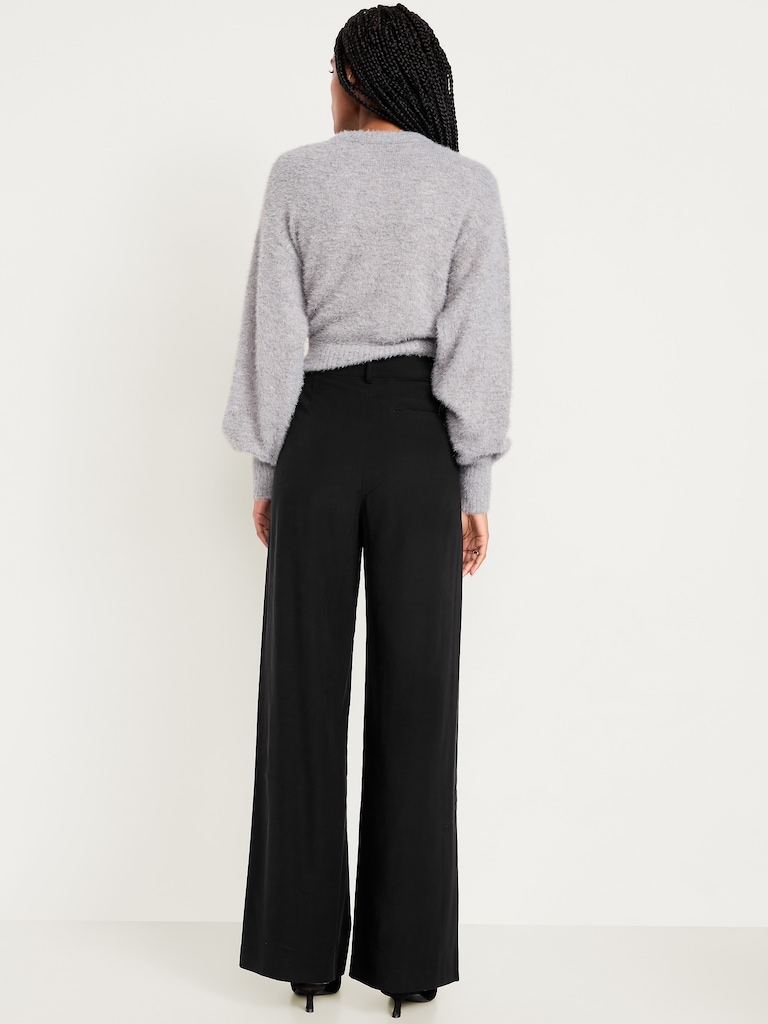 Extra High-Waisted Drapey Trouser Super Wide-Leg Pants