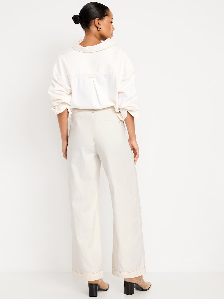 High-Waisted Taylor Trouser Wide-Leg Pants