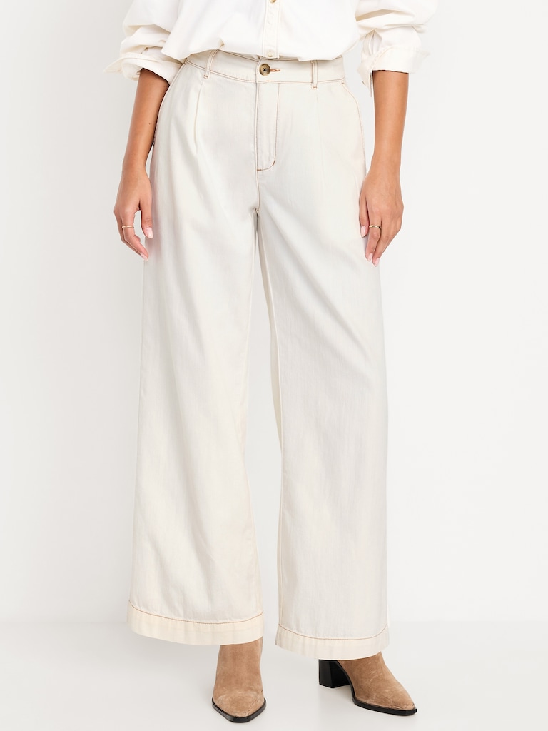 High-Waisted Taylor Trouser Wide-Leg Pants