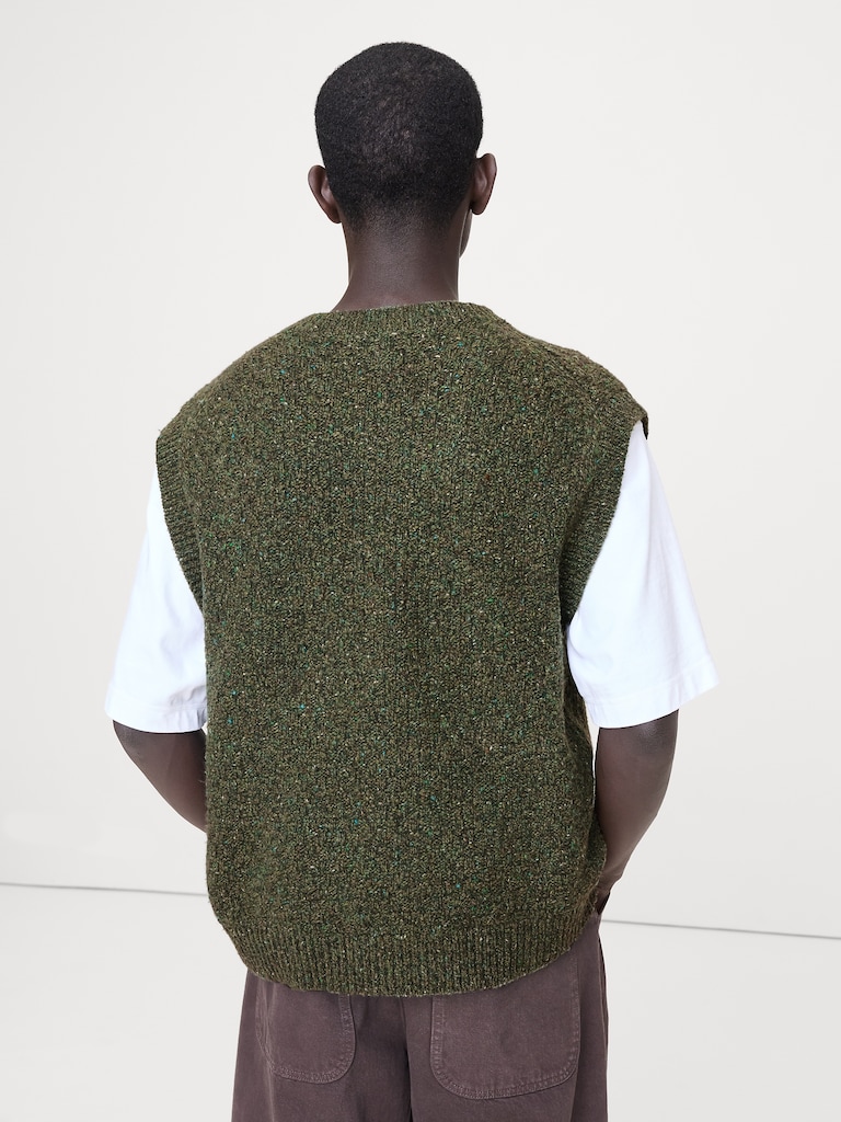 Donegal Wool-Blend Sweater Vest