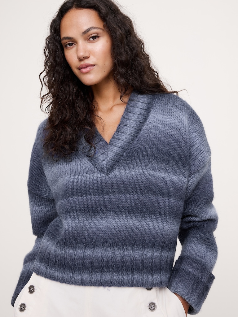 Wool-Alpaca Blend V-Neck Sweater