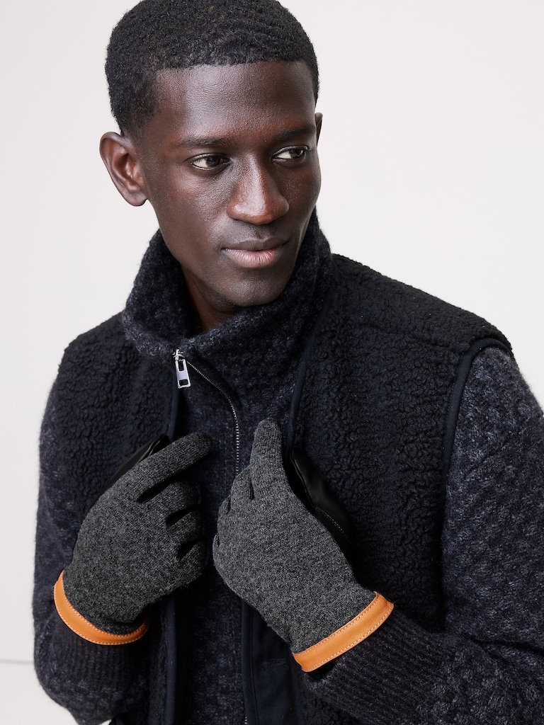 Deerskin Leather & Wool Tricot Gloves by Hestra