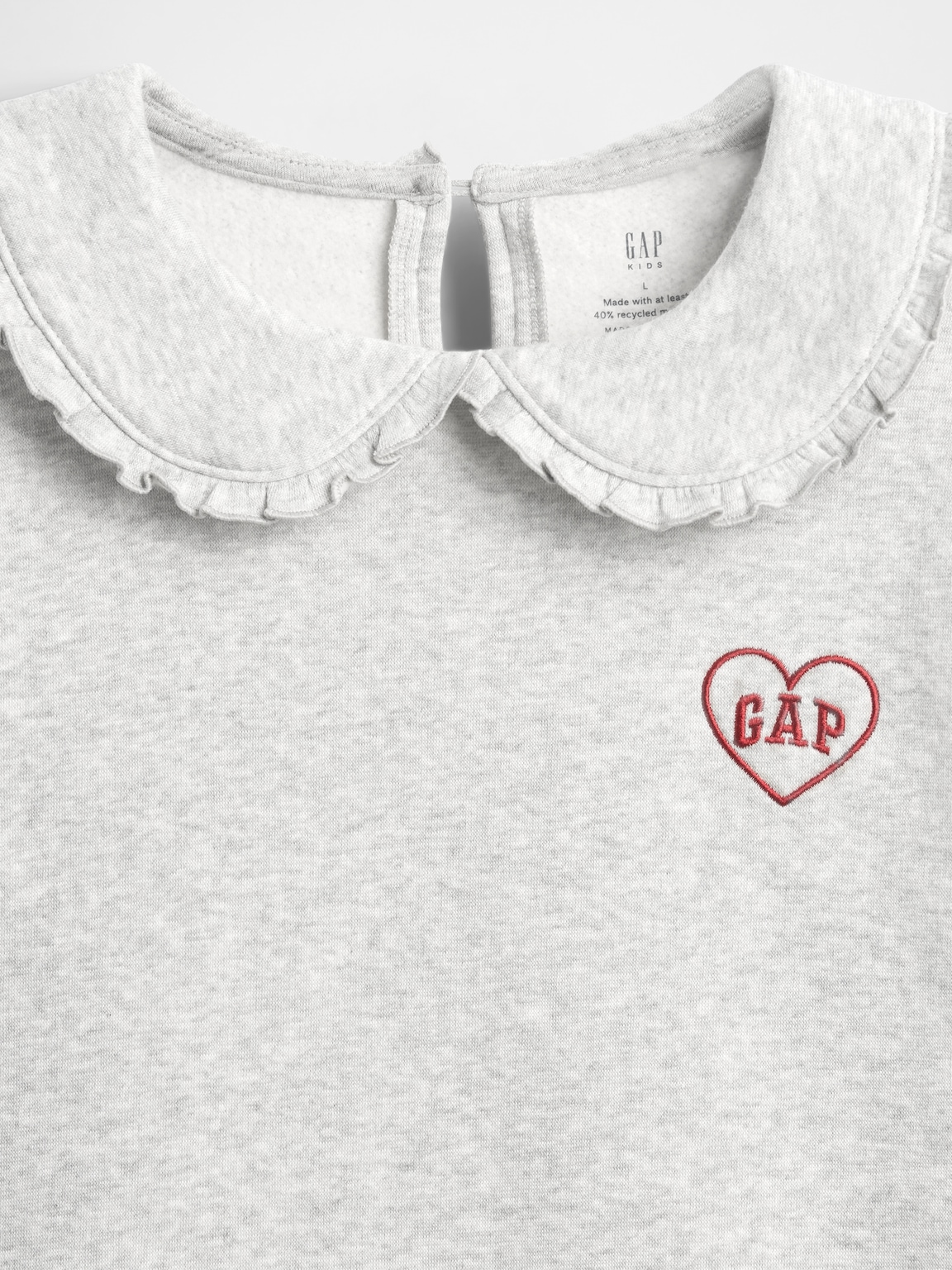 Kids Oversized Ruffle Collar Logo Sweatshirt Dress