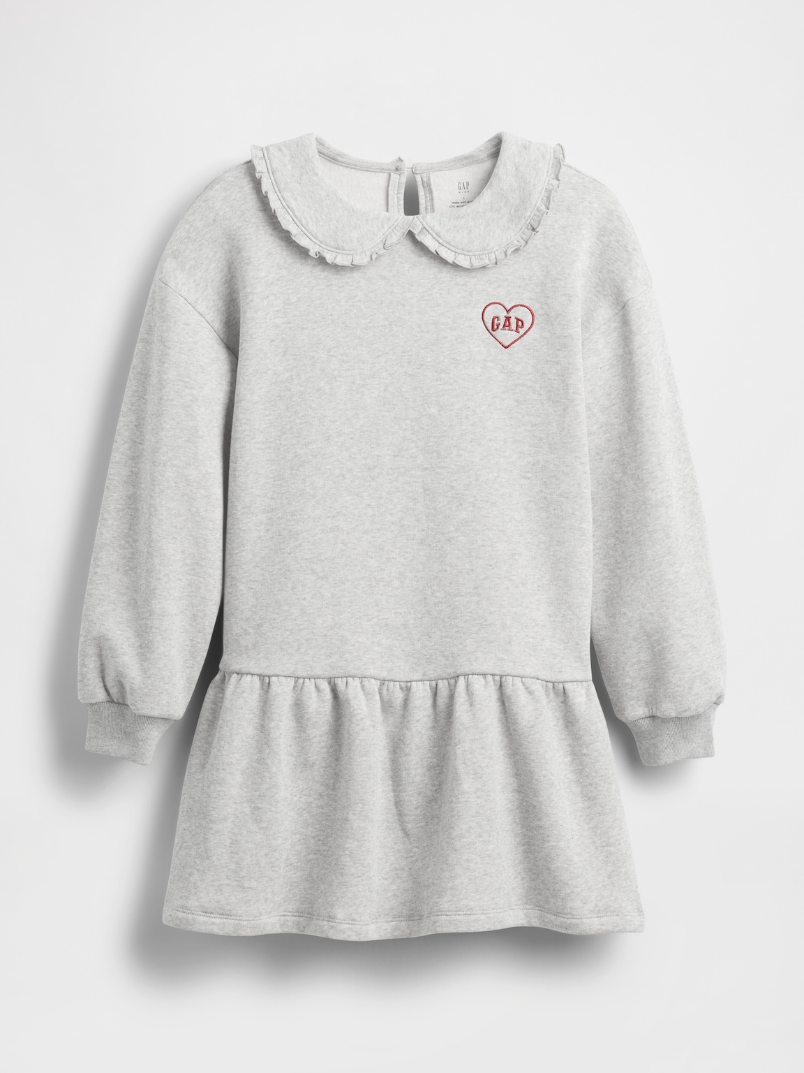 Kids Oversized Ruffle Collar Logo Sweatshirt Dress