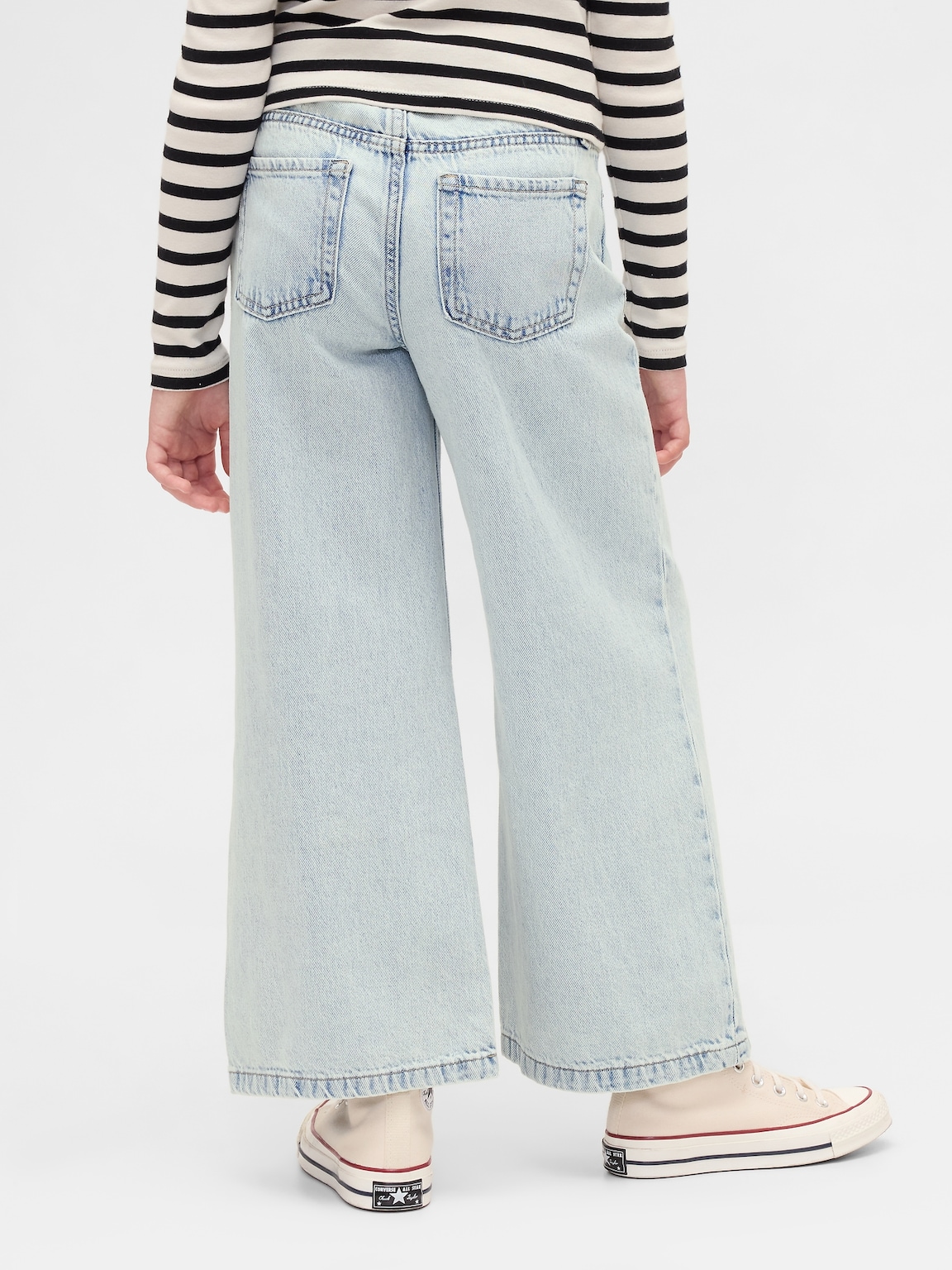 Kids High Rise Stride Wide-Leg Ankle Jeans