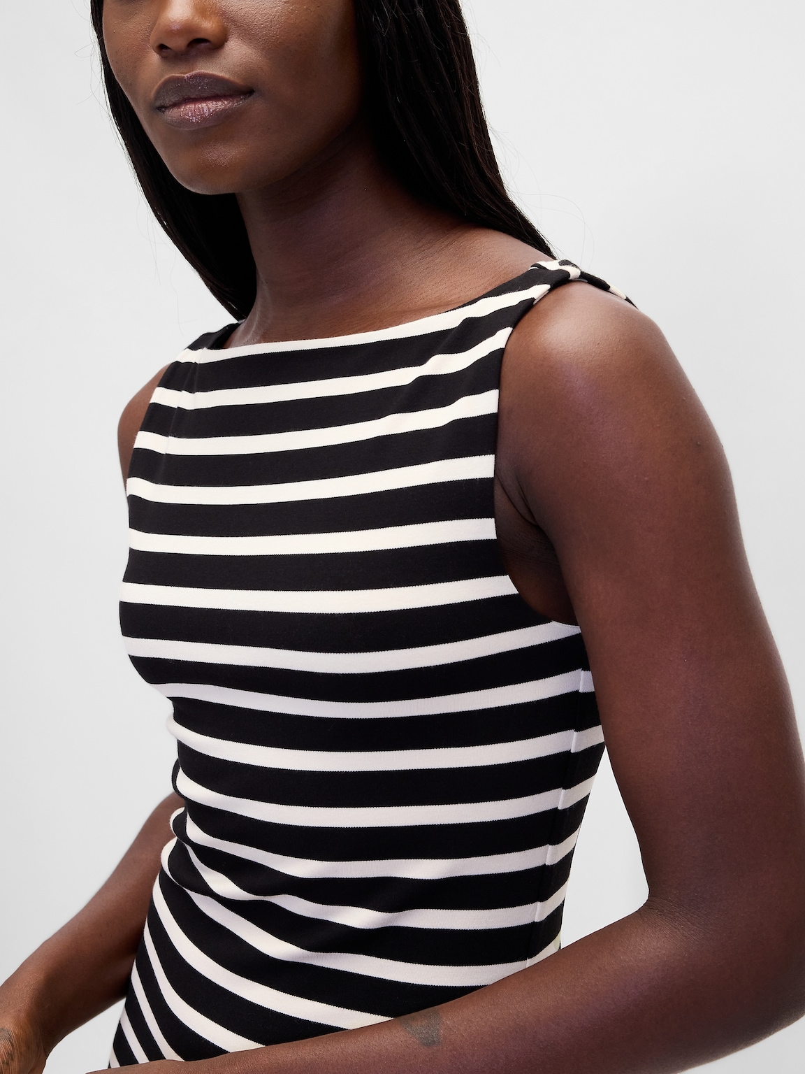 Boatneck Knit Mini Shift Dress