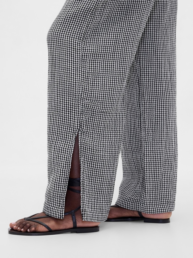 Cotton Gauze Easy Split-Hem Pants