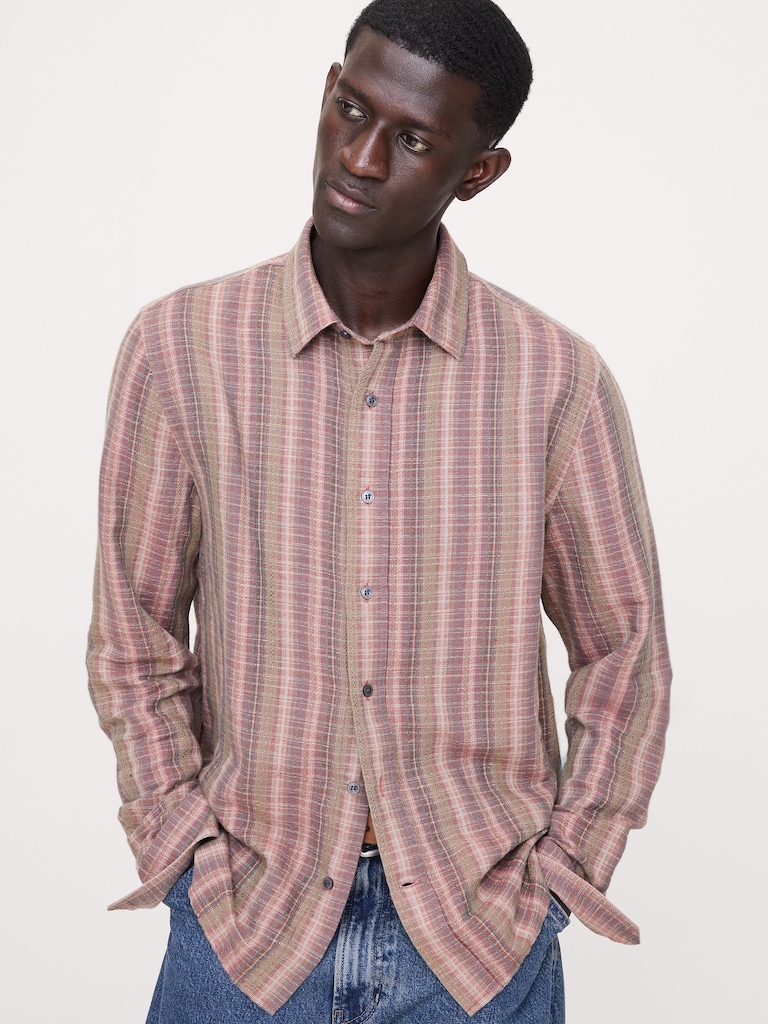 Standard-Fit Linen-Cotton Shirt