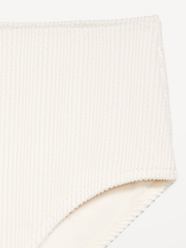 High-Waisted Ribbed Bikini Swim Bottoms