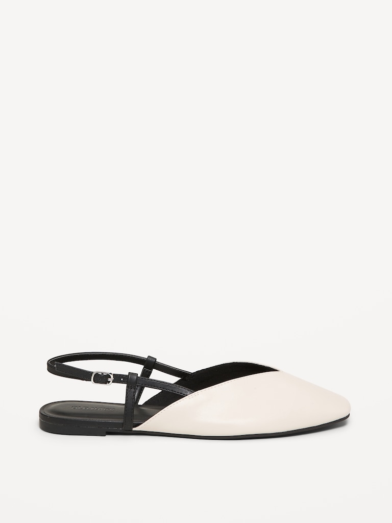 Almond-Toe Slingback Flats for Women