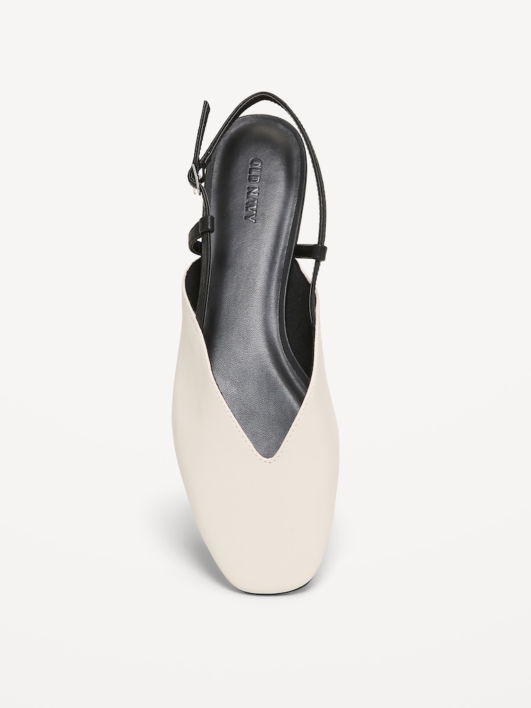 Almond-Toe Slingback Flats for Women
