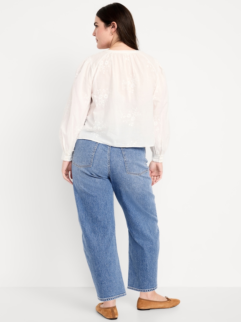 Wow High-Waisted Barrel Ankle Jeans
