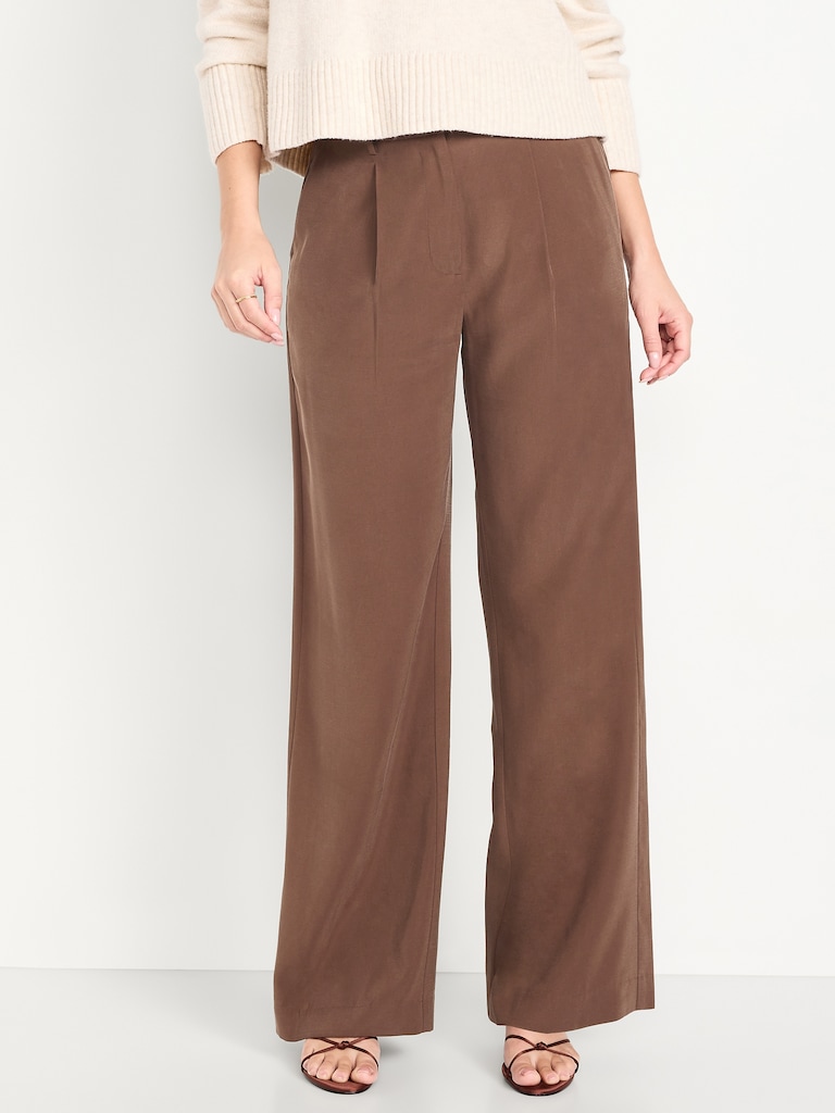 Extra High-Waisted Drapey Trouser Super Wide-Leg Pants