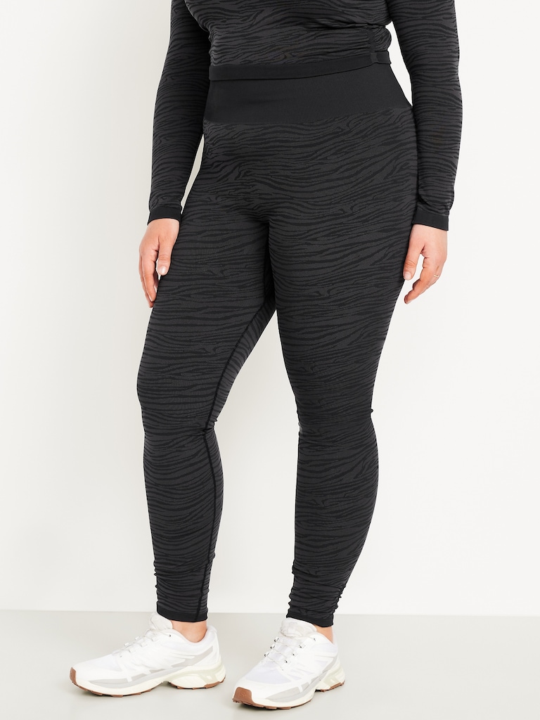High-Waisted Seamless Jacquard Leggings